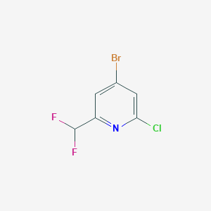 molecular formula C6H3BrClF2N B8054077 4-Bromo-2-chloro-6-(difluoromethyl)pyridine 