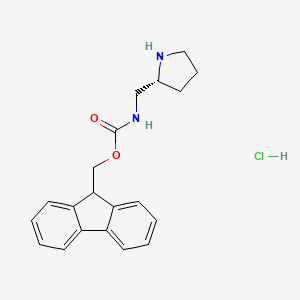 molecular formula C20H23ClN2O2 B8054105 (R)-(9H-Fluoren-9-yl)methyl (pyrrolidin-2-ylmethyl)carbamate hydrochloride 