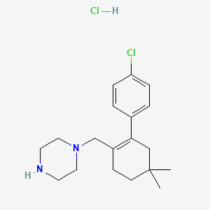 molecular formula C19H28Cl2N2 B8054151 1-((4'-Chloro-5,5-dimethyl-3,4,5,6-tetrahydro-[1,1'-biphenyl]-2-yl)methyl)piperazine hydrochloride 