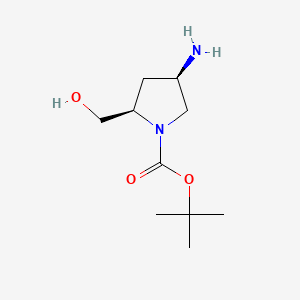 molecular formula C10H20N2O3 B8054160 (2R,4R)-tert-butyl 4-amino-2-(hydroxymethyl)pyrrolidine-1-carboxylate 
