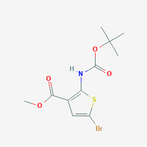 molecular formula C11H14BrNO4S B8054191 Methyl 5-bromo-2-((tert-butoxycarbonyl)amino)thiophene-3-carboxylate 