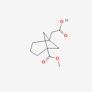 molecular formula C11H16O4 B8054228 2-(5-(Methoxycarbonyl)bicyclo[3.1.1]heptan-1-yl)acetic acid 