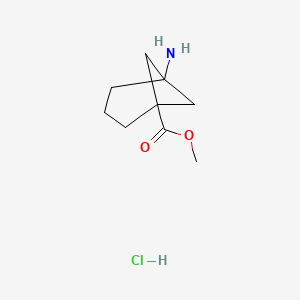 molecular formula C9H16ClNO2 B8054239 Methyl 5-aminonorpinane-1-carboxylate;hydrochloride 