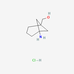molecular formula C8H16ClNO B8054249 (5-Aminonorpinan-1-yl)methanol;hydrochloride 