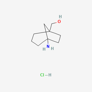 molecular formula C9H18ClNO B8054256 (5-Aminobicyclo[3.2.1]octan-1-yl)methanol hydrochloride 