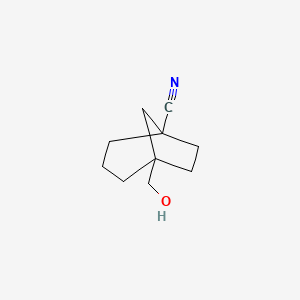 molecular formula C10H15NO B8054285 5-(Hydroxymethyl)bicyclo[3.2.1]octane-1-carbonitrile 