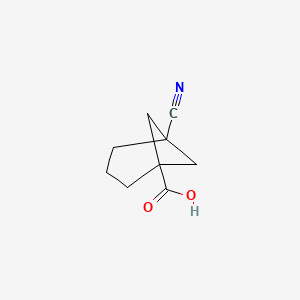 molecular formula C9H11NO2 B8054287 5-Cyanobicyclo[3.1.1]heptane-1-carboxylic acid 