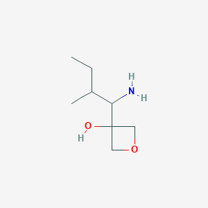 molecular formula C8H17NO2 B8054306 3-(1-Amino-2-methylbutyl)oxetan-3-ol 