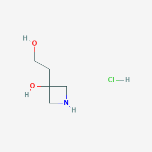 molecular formula C5H12ClNO2 B8054317 3-(2-Hydroxyethyl)azetidin-3-ol hydrochloride 