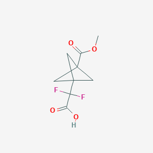 molecular formula C9H10F2O4 B8054360 2,2-Difluoro-2-(3-(methoxycarbonyl)bicyclo[1.1.1]pentan-1-yl)acetic acid 