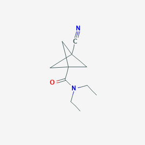 molecular formula C11H16N2O B8054371 3-cyano-N,N-diethylbicyclo[1.1.1]pentane-1-carboxamide 