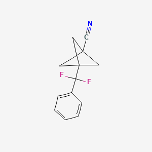 molecular formula C13H11F2N B8054380 3-(Difluoro(phenyl)methyl)bicyclo[1.1.1]pentane-1-carbonitrile 