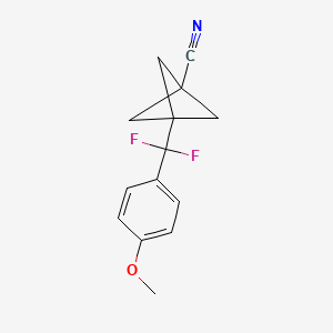 molecular formula C14H13F2NO B8054386 3-(Difluoro(4-methoxyphenyl)methyl)bicyclo[1.1.1]pentane-1-carbonitrile 