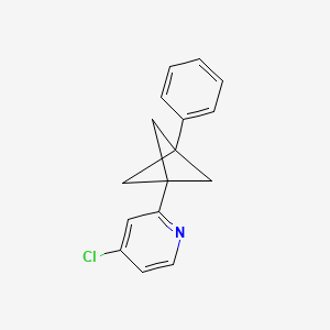 molecular formula C16H14ClN B8054398 4-Chloro-2-(3-phenylbicyclo[1.1.1]pentan-1-yl)pyridine 