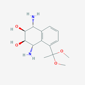 molecular formula C14H22N2O4 B8054432 (1R,2S,3R,4S)-1,4-diamino-5-(1,1-dimethoxyethyl)-1,2,3,4-tetrahydronaphthalene-2,3-diol 