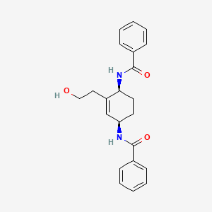 molecular formula C22H24N2O3 B8054467 N,N'-((1S,4R)-2-(2-hydroxyethyl)cyclohex-2-ene-1,4-diyl)dibenzamide (racemic) 