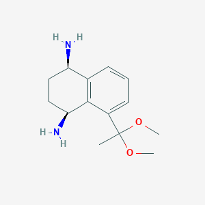 molecular formula C14H22N2O2 B8054492 (1R,4S)-5-(1,1-dimethoxyethyl)-1,2,3,4-tetrahydronaphthalene-1,4-diamine (racemic) 