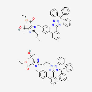 1H-Imidazole-5-carboxylic acid, 4-(1-hydroxy-1-methylethyl)-2-propyl-1-[[2'-[(triphenylmethyl)-1H(or 2H)-tetrazol-5-yl][1,1'-biphenyl]-4-yl]methyl]-, ethyl ester (9CI)