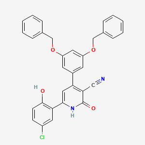 molecular formula C32H23ClN2O4 B8054853 4-[3,5-Bis(benzyloxy)phenyl]-6-(5-chloro-2-hydroxyphenyl)-2-oxo-1,2-dihydropyridine-3-carbonitrile 