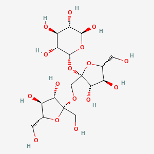 molecular formula C17H30O16 B8054868 (2S,3S,4S,5R,6R)-6-[(2S,3S,4S,5R)-2-[[(2R,3S,4S,5R)-3,4-dihydroxy-2,5-bis(hydroxymethyl)oxolan-2-yl]oxymethyl]-3,4-dihydroxy-5-(hydroxymethyl)oxolan-2-yl]oxyoxane-2,3,4,5-tetrol 