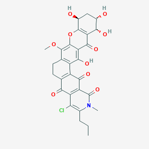 rel-(+)-(10R,12R,13S)-4-Chloro-6,7,10,11,12,13-hexahydro-10,12,13,15-tetrahydroxy-8-methoxy-2-methyl-3-propyl-2H-[1]benzopyrano[2',3':6,7]naphth[2,1-g]isoquinoline-1,5,14,16-tetrone