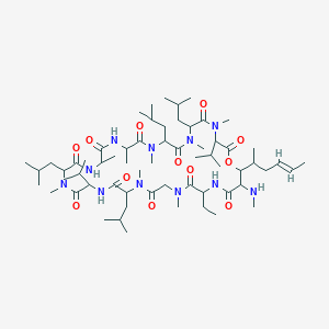 molecular formula C62H111N11O12 B8054896 30-ethyl-34-[(Z)-hex-4-en-2-yl]-4,7,10,12,15,19,25,28-octamethyl-33-me thylamino-6,9,18,24-tetrakis(2-methylpropyl)-3,21-dipropan-2-yl-1-oxa-4,7,10,13,16,19,22,25,28,31-decazacyclotetratriacontane-2,5,8,11,14,17,20,23,26,29,32-undecone 