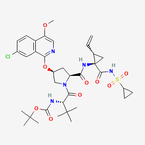 tert-butyl N-[(2S)-1-[(2S,4S)-4-(7-chloro-4-methoxyisoquinolin-1-yl)oxy-2-[[(1R,2S)-1-(cyclopropylsulfonylcarbamoyl)-2-ethenylcyclopropyl]carbamoyl]pyrrolidin-1-yl]-3,3-dimethyl-1-oxobutan-2-yl]carbamate