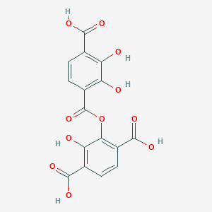 molecular formula C16H10O11 B8055089 2-(4-Carboxy-2,3-dihydroxybenzoyl)oxy-3-hydroxyterephthalic acid 
