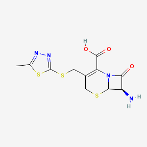 molecular formula C11H12N4O3S3 B8055098 7-氨基-3-[(5-甲基-1,3,4-噻二唑-2-基)硫代甲基]头孢烷酸 