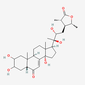 molecular formula C29H44O8 B8055172 (3S,4S,5R)-4-[(2R,3R)-2,3-dihydroxy-3-[(5R,9R,14S,17S)-2,3,14-trihydroxy-10,13-dimethyl-6-oxo-2,3,4,5,9,11,12,15,16,17-decahydro-1H-cyclopenta[a]phenanthren-17-yl]butyl]-3,5-dimethyloxolan-2-one 