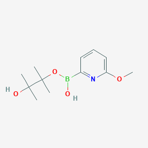 molecular formula C12H20BNO4 B8055188 (3-Hydroxy-2,3-dimethylbutan-2-yl)oxy-(6-methoxypyridin-2-yl)borinic acid 
