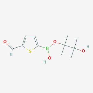 molecular formula C11H17BO4S B8055229 (5-Formylthiophen-2-yl)-(3-hydroxy-2,3-dimethylbutan-2-yl)oxyborinic acid 