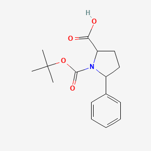 molecular formula C16H21NO4 B8055252 1-[(Tert-butoxy)carbonyl]-5-phenylpyrrolidine-2-carboxylic acid CAS No. 1822453-11-1