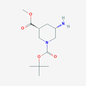 molecular formula C12H22N2O4 B8055280 1-tert-butyl 3-methyl (3R,5S)-5-aminopiperidine-1,3-dicarboxylate 