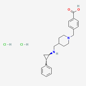 molecular formula C23H30Cl2N2O2 B8055296 4-((4-((((1R,2S)-2-phenylcyclopropyl)amino)methyl)piperidin-1-yl)methyl)benzoic acid dihydrochloride 