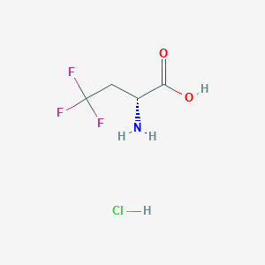 molecular formula C4H7ClF3NO2 B8055323 (2R)-2-Amino-4,4,4-trifluorobutanoic acid;hydrochloride 