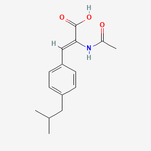 molecular formula C15H19NO3 B8055329 (Z)-2-acetamido-3-[4-(2-methylpropyl)phenyl]prop-2-enoic acid 