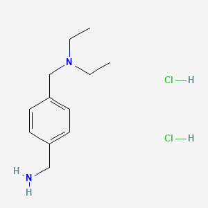 molecular formula C12H22Cl2N2 B8055352 N-[[4-(aminomethyl)phenyl]methyl]-N-ethylethanamine;dihydrochloride 