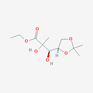 molecular formula C11H20O6 B8055411 ethyl (3R)-3-[(4R)-2,2-dimethyl-1,3-dioxolan-4-yl]-2,3-dihydroxy-2-methylpropanoate 
