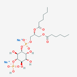 molecular formula C21H38Na2O16P2 B8055547 disodium;[(1S,2R,3R,4R,5R,6R)-3-[[(2R)-2,3-di(hexanoyloxy)propoxy]-oxidophosphoryl]oxy-2,4,5,6-tetrahydroxycyclohexyl] hydrogen phosphate 