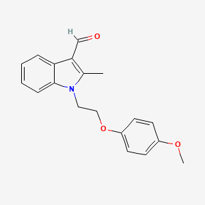 molecular formula C19H19NO3 B8055722 1-[2-(4-Methoxyphenoxy)ethyl]-2-methylindole-3-carbaldehyde 