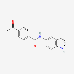 molecular formula C17H14N2O2 B8055746 4-Acetyl-n-(1h-indol-5-yl)benzamide 