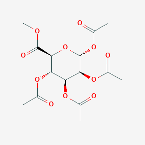 molecular formula C15H20O11 B8055813 Methyl (2S,3S,4S,5S,6R)-3,4,5,6-tetraacetyloxyoxane-2-carboxylate 