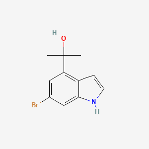 molecular formula C11H12BrNO B8055848 2-(6-Bromo-1H-indol-4-YL)propan-2-OL 