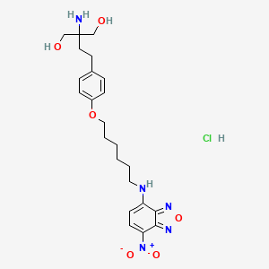 molecular formula C23H32ClN5O6 B8056013 N-[2R-hydroxy-1R-(hydroxymethyl)-3E-heptadecenyl]-2-amino-2-[2-(4-octylphenyl)ethyl]-1,3-propanediol,monohydrochloride 
