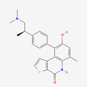 molecular formula C23H24N2O2S B8056016 (R)-9-(4-(1-(dimethylamino)propan-2-yl)phenyl)-8-hydroxy-6-methylthieno[2,3-c]quinolin-4(5H)-one 