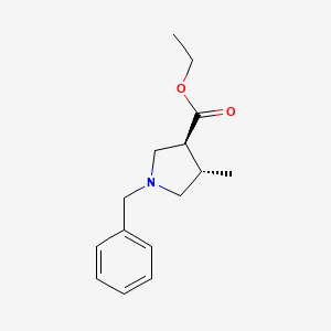 molecular formula C15H21NO2 B8056050 trans-1-Benzyl-4-methylpyrrolidine-3-carboxylic acid ethyl ester 