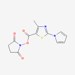 molecular formula C13H11N3O4S B8056058 1-({[4-Methyl-2-(1h-pyrrol-1-yl)-1,3-thiazol-5-yl]carbonyl}oxy)pyrrolidine-2,5-dione 