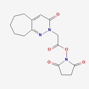 molecular formula C15H17N3O5 B8056065 (3-Oxo-3,5,6,7,8,9-hexahydro-cyclohepta[c]pyridazin-2-yl)-acetic acid 2,5-dioxo-pyrrolidin-1-yl ester 