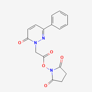 molecular formula C16H13N3O5 B8056076 (6-Oxo-3-phenyl-6h-pyridazin-1-yl)-acetic acid 2,5-dioxo-pyrrolidin-1-yl ester 